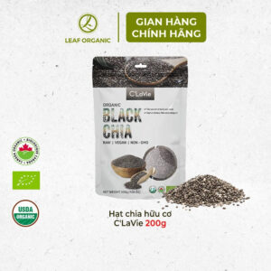 Hạt chia đen hữu cơ C'Lavie 200g - Hạt đều, giàu chất xơ, không chứa Cholesterol
